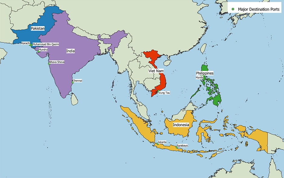 Asia Destination Ports